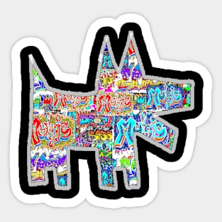 Dog Puppy Graffiti Urban Pop Sticker